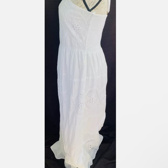 NAOO Nation AK Outfits White Eyelet Layered Maxi Boho Peasant Dress Medium - Picture 5 of 13